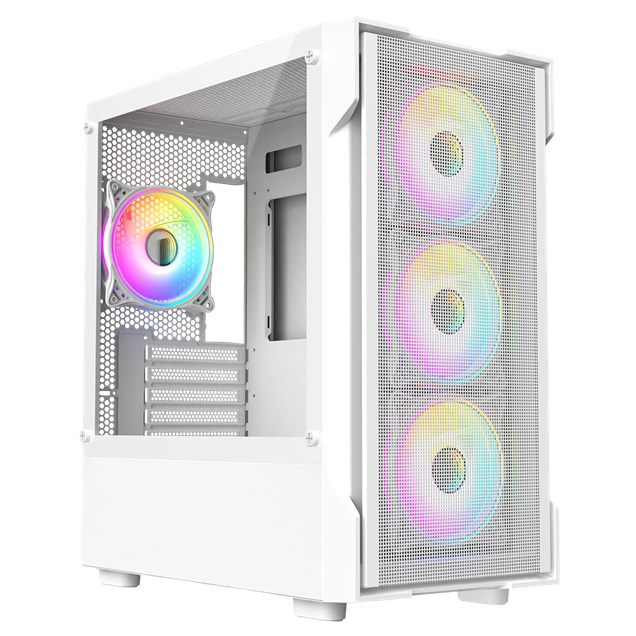 CiT CIT-TORNADOMSH-WHT Micro Tower Gaming Case - White 